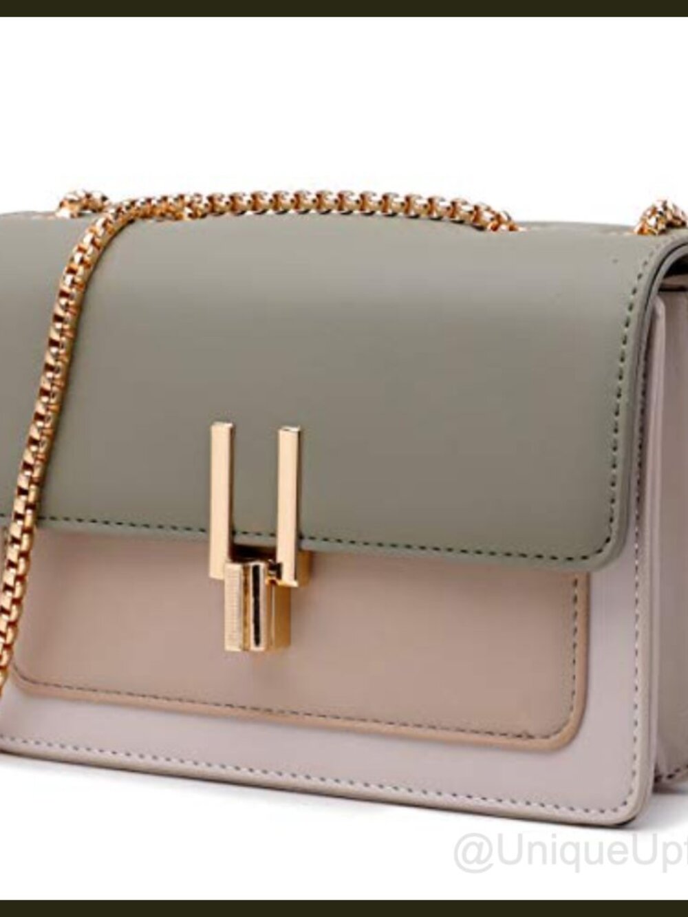 Faux Leather Crossbody Bag Turn Lock Closure Multi Compartment Purse